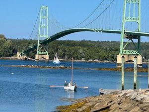 Rowing under the bridge