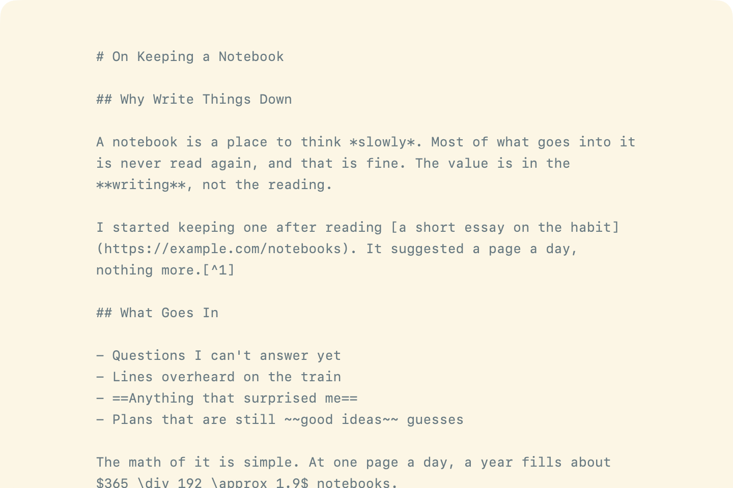 A plain text document