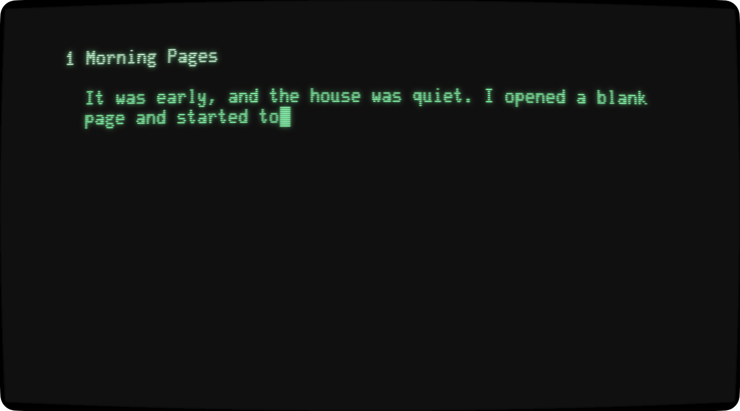 A new document being written